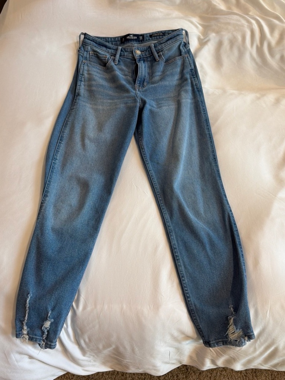 Hollister Medium Blue Distressed Boyfriend Jeans